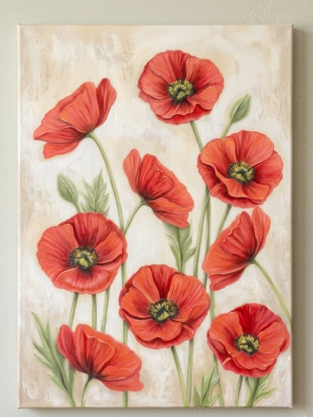 • Handmade 9x16 Red Poppies Original Painting – Elegant by Arabella Suela, 2026